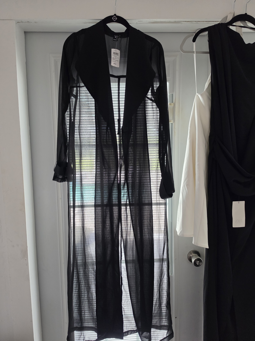 Windsor Sheer Black Long Trench For Layering Dont Have The Belt It Fits More Sma